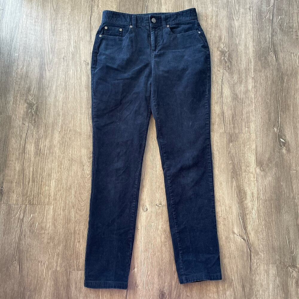 Brooks Brothers Women's Size 4 Blue Corduroy Straight Leg Pants